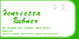 henrietta rubner business card